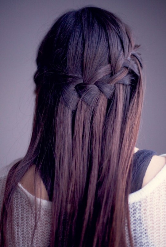 Waterfall Braid For Long Straight Hair Sleek Long