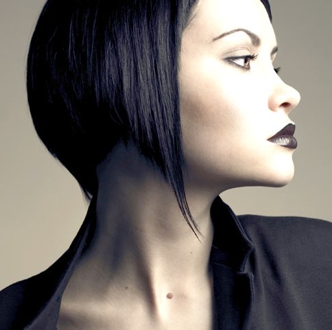 Side View of the Angled Hair: Trendy Angled Bob Hairstyle