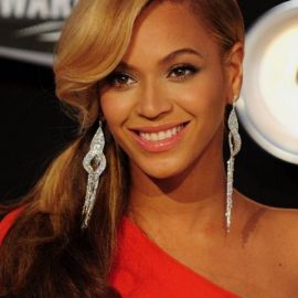 Beyonce Knowles Side Ponytail With Bangs