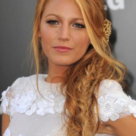 Blake Lively's Messy twisted fishtail braid