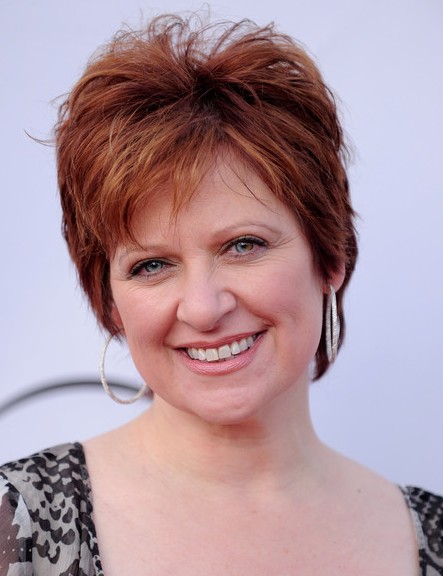Caroline Manzo Layered Short Red Hairstyle for Women Over 50s