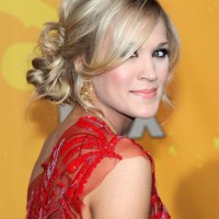 Carrie Underwood Loose Bun Updo Hairstyle