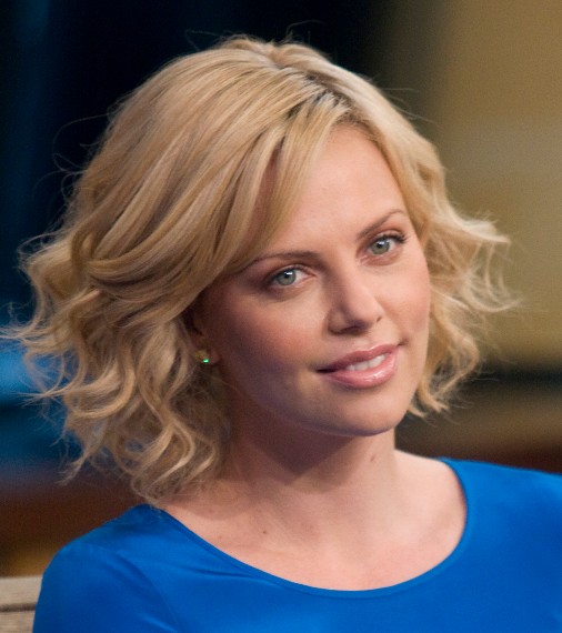 charlize theron layered curly bob hairstyle  hairstyles weekly