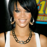 Cute African American Hairstyles from Rihanna: Cute Bob Cut