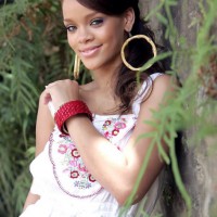 Rihanna Romantic Loose Ponytail Hairstyle