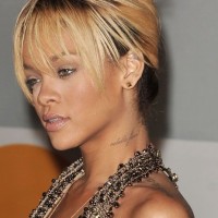 Rihanna Updo Hairstyle: French Twist Updo for Party
