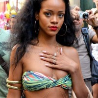 Rihanna Hairstyles 2012: Long Black Curly Hairstyle for Summer