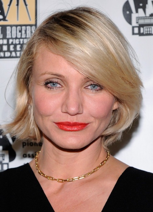 Cameron Diaz Blonde Bob Hairstyle with Bangs - Hairstyles Weekly