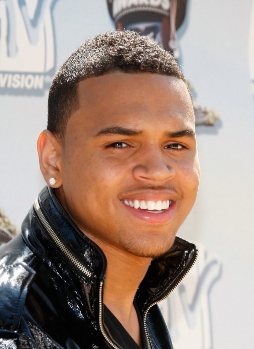 chris brown fade haircut