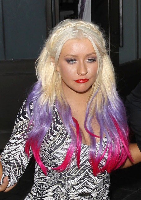 Christina Aguilera Braided Ombre Hair - Hairstyles Weekly