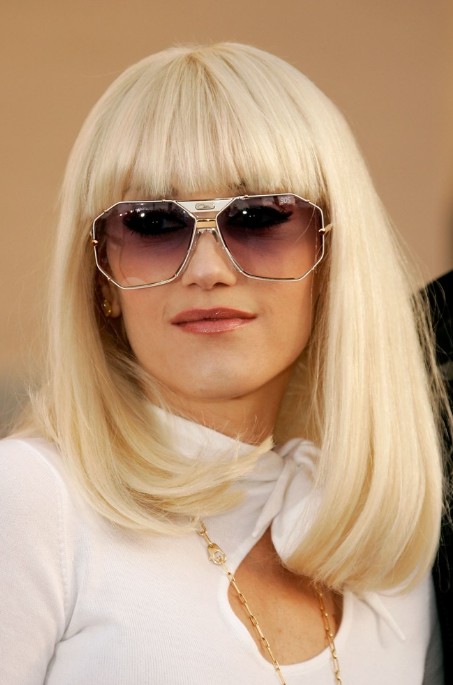 Gwen Stefani Long Bob Hairstyle with Bangs
