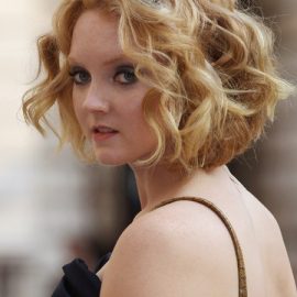 Lily Cole Short Curly Bob Hairstyle for Wedding
