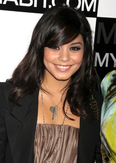 Vanessa Hudgens Medium Brunette Wavy Hairstyle With Bangs