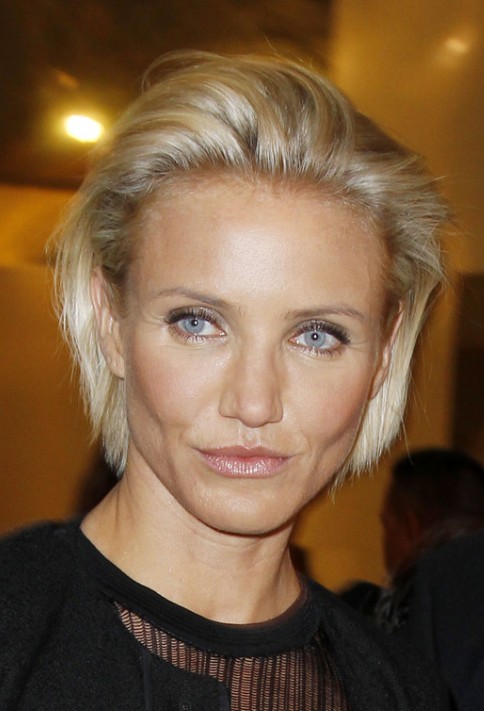 Cameron Diaz Simple Combed-Back Bob Hairstyle - Hairstyles 