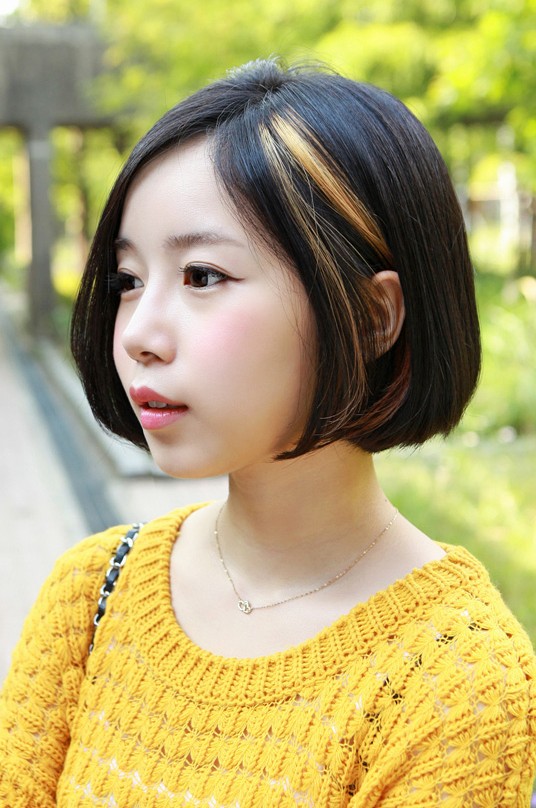 Asian Hairstyles: Super-Trendy Golden Highlight Bob ...