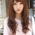 Cute Asian Long Hairstyle with Bangs
