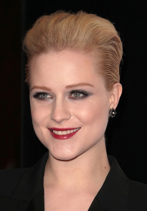 Evan Rachel Wood Short Hairstyle: Elegant Slicked-back Bob 