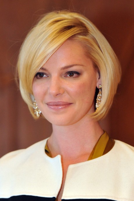 Katherine Heigl Chic Subtly Layered Smooth Bob Hairstyle