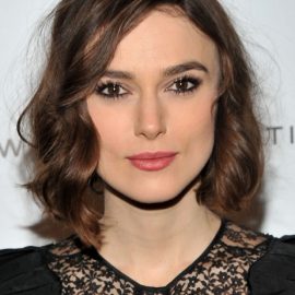 Keira Knightley Adorable Bob with Mussed Spiral Curls