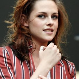 Kristen Stewart Long Hairstyle with Red Highlights
