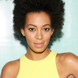 Solange Knowles Short Natural Curly Hairstyle
