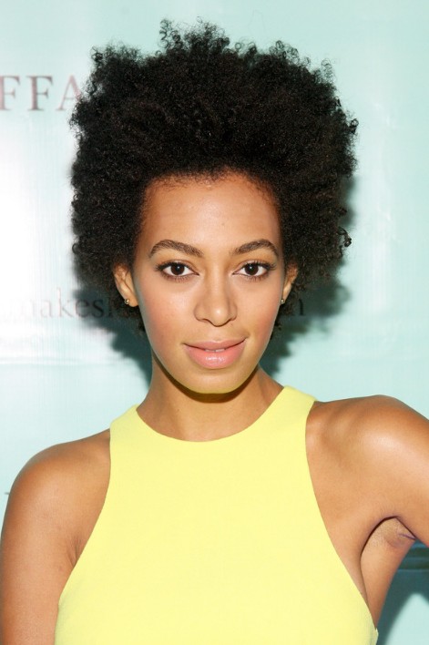 Solange Knowles Short Natural Curly Hairstyle