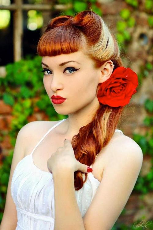 Stylish Retro Hairstyle With Blunt Bangs Hairstyles Weekly 