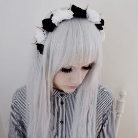 White Sleek Edgy Gothic Hairstyle