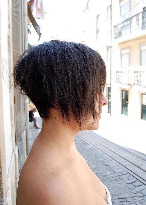 Asymmetrical Haircut Back View