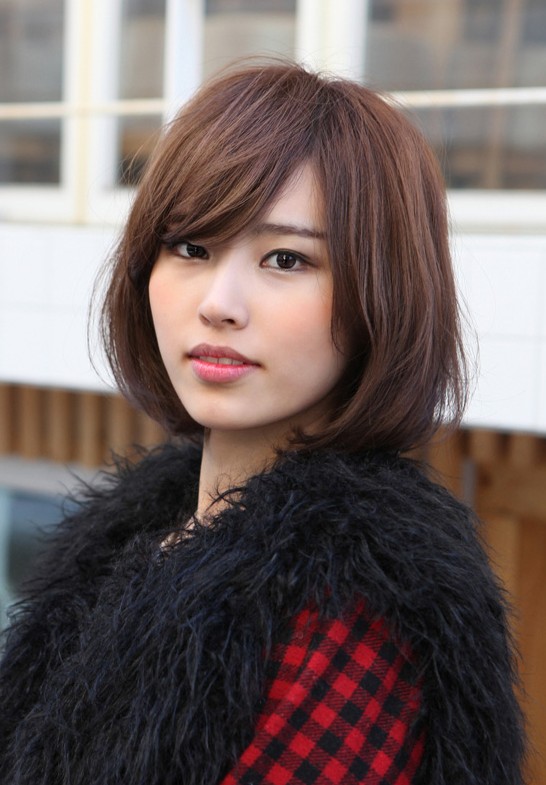 Cute Bob With Side Swept Bangs Popular Japanese Hairstyles 2013 2014