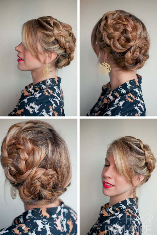 Romantic Asymmetrical Double Dutch Braids Updo Hairstyles