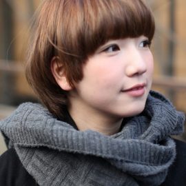 Cute Mushroom Bob Haircut for Girls - Trendy Asian Hairstyles 2013