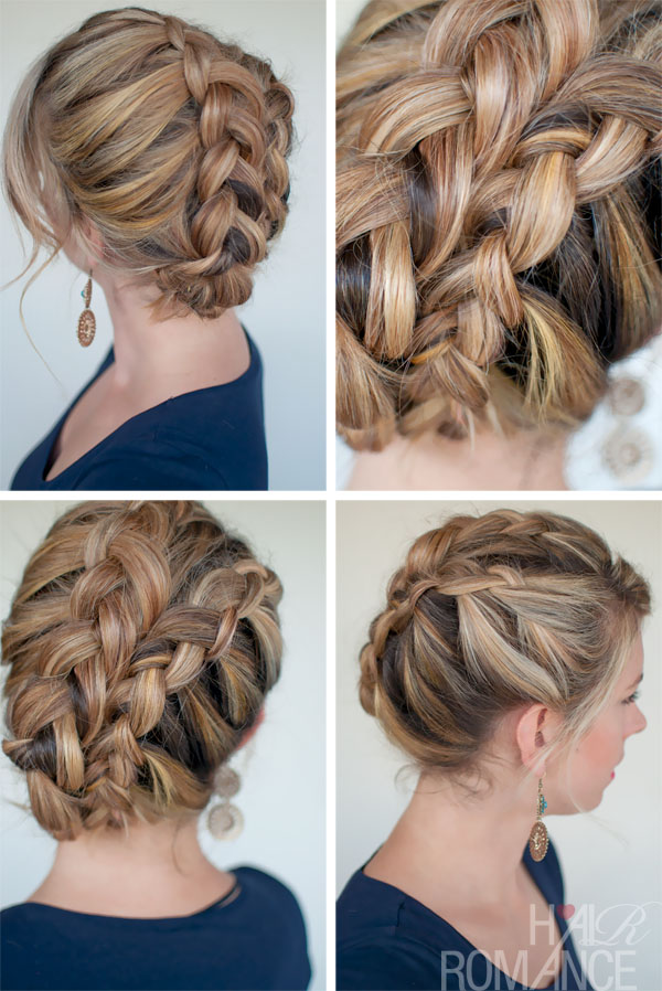 Diagonal Double Dutch Braids Elegant Braided Updo For