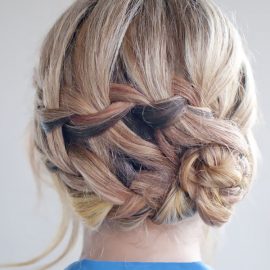 Double Waterfall Braid Updo Hairstyle - Romantic Hairstyles