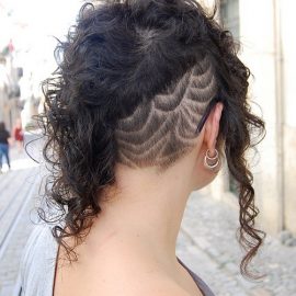 Futuristic, Pretty and Edgy Black Curly Hairstyle