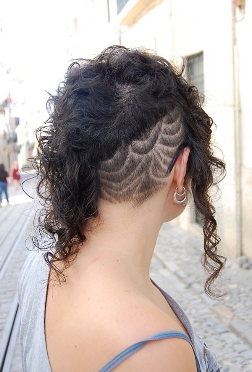 Futuristic, Pretty and Edgy Black Curly Hairstyle