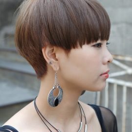 Modern Short Japanese Haircut with Bangs - Mushroom Haircut