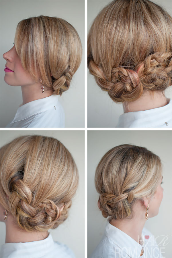 Twisted Braided Updo with Bangs Romantic Braided Updo Hairstyles Weekly