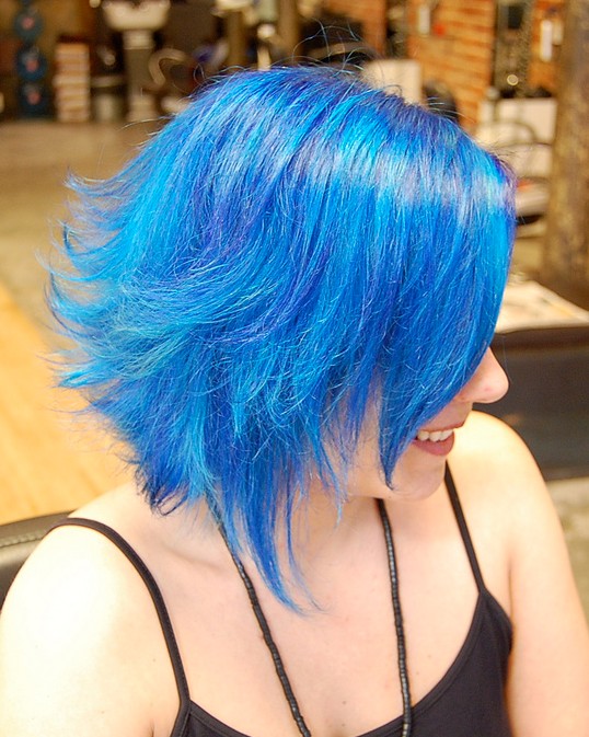 Short Blue Hair Color Dresses Images 2022 