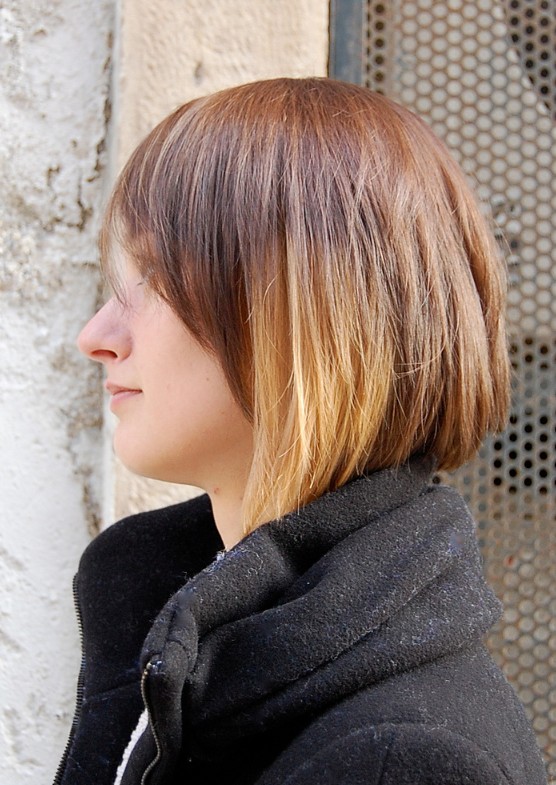 Side View of Most Popular Short Hairstyle with Cool Color
