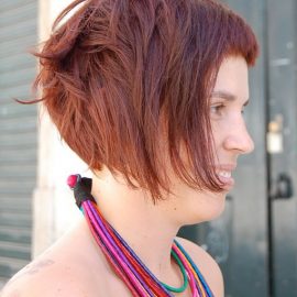 Stylish Short Messy Brown Bob Hairstyle for Women
