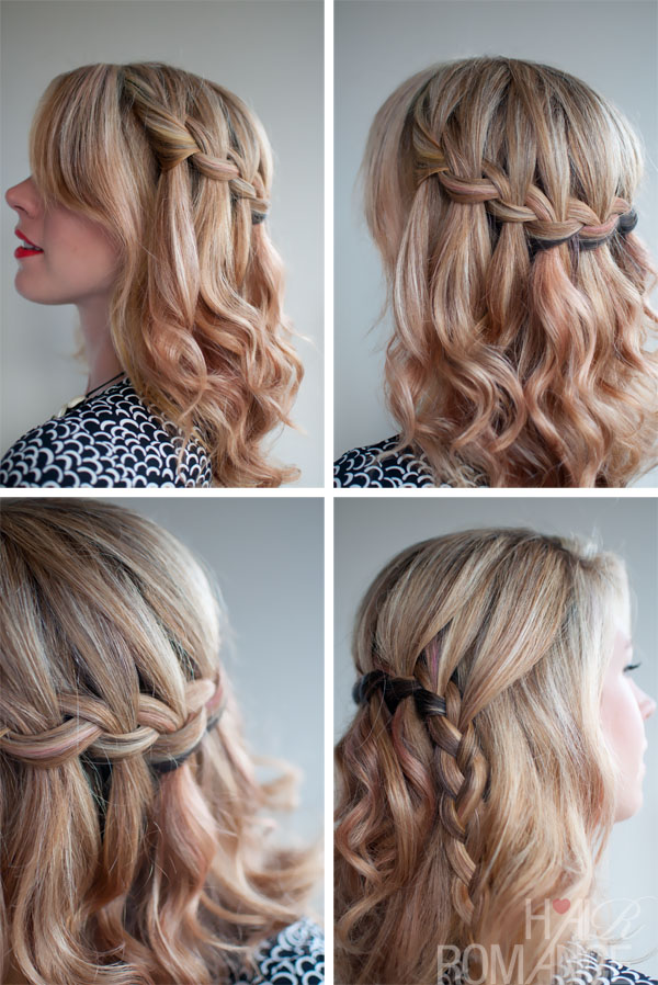 School Hairstyle Ideas The Waterfall Braid Beautiful Half Up