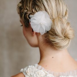 Back View of Low Braided Bun Updo - Back to School Hairstyles