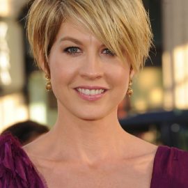 Jenna Elfman Short Messy Hairstyle with Bangs
