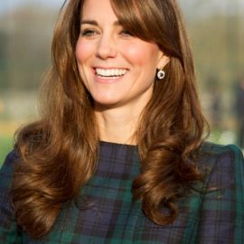 Kate Middleton Long Curly Hairstyle with Bangs