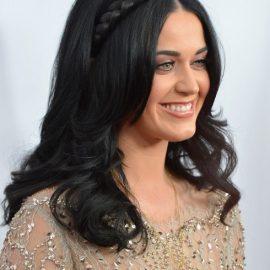 Katy Perry Long Braided Black Hairstyle