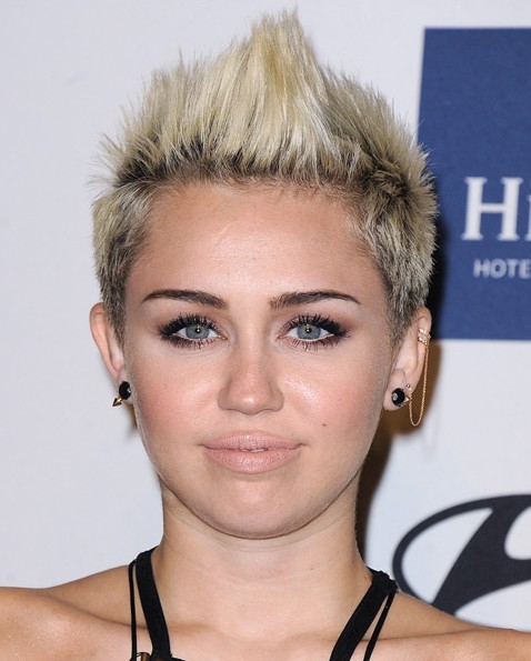 Trendy Short Funky Faux-Hawk Haircut for Women - Miley Cyrus Short ...