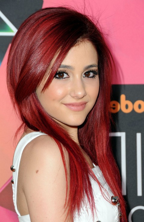 Ariana Grande Hairstyles - Long Sleek Red Hairstyles