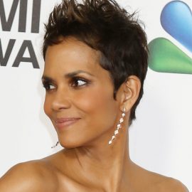 Halle Berry latest short spiked pixie haircut for black women