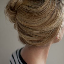 Loose side French twist updo for summer